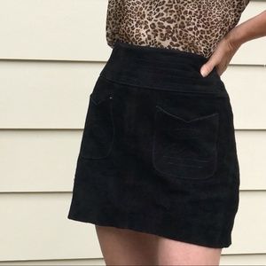 Free People Black Suede Mini Skirt M